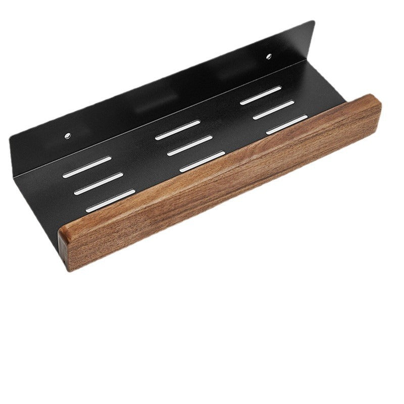 Étagère murale salle de bain en bois et métal