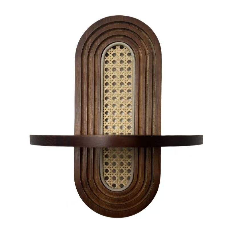 Étagère murale Style Bohème en Bois et Rotin