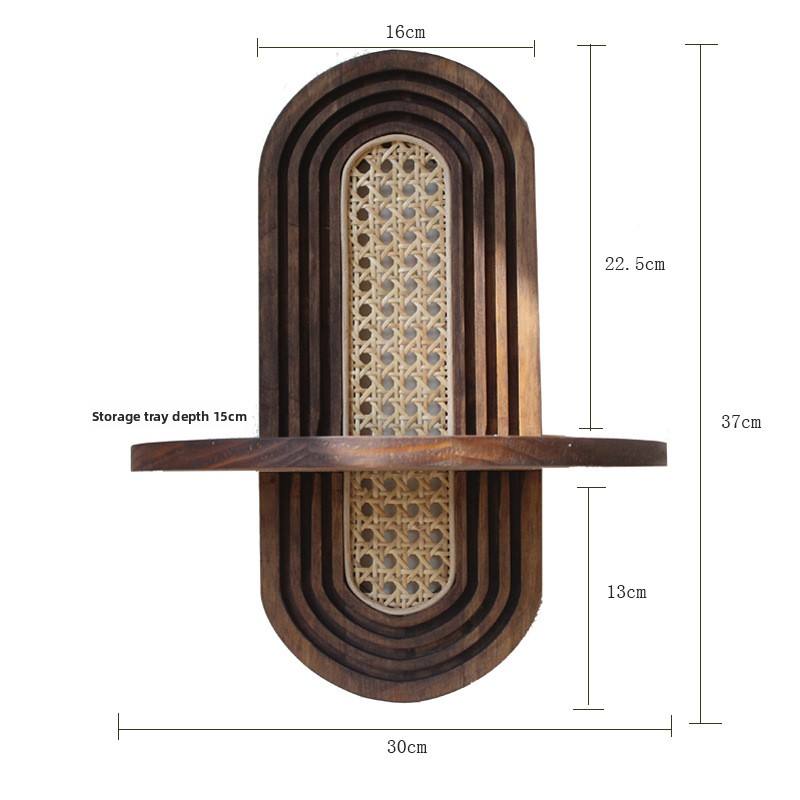 Étagère murale Style Bohème en Bois et Rotin