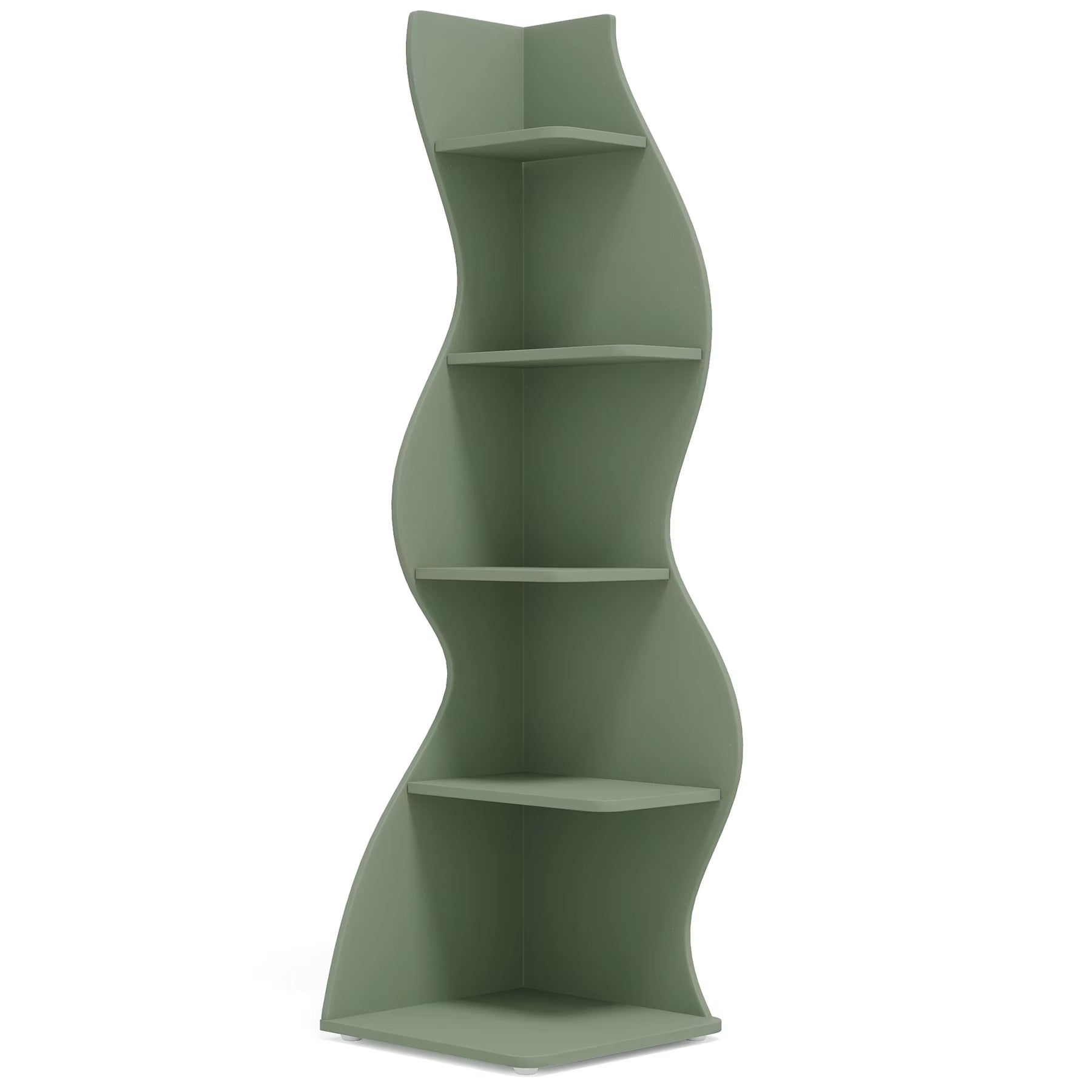 Étagère murale d'angle moderne en bois, 5 niveaux