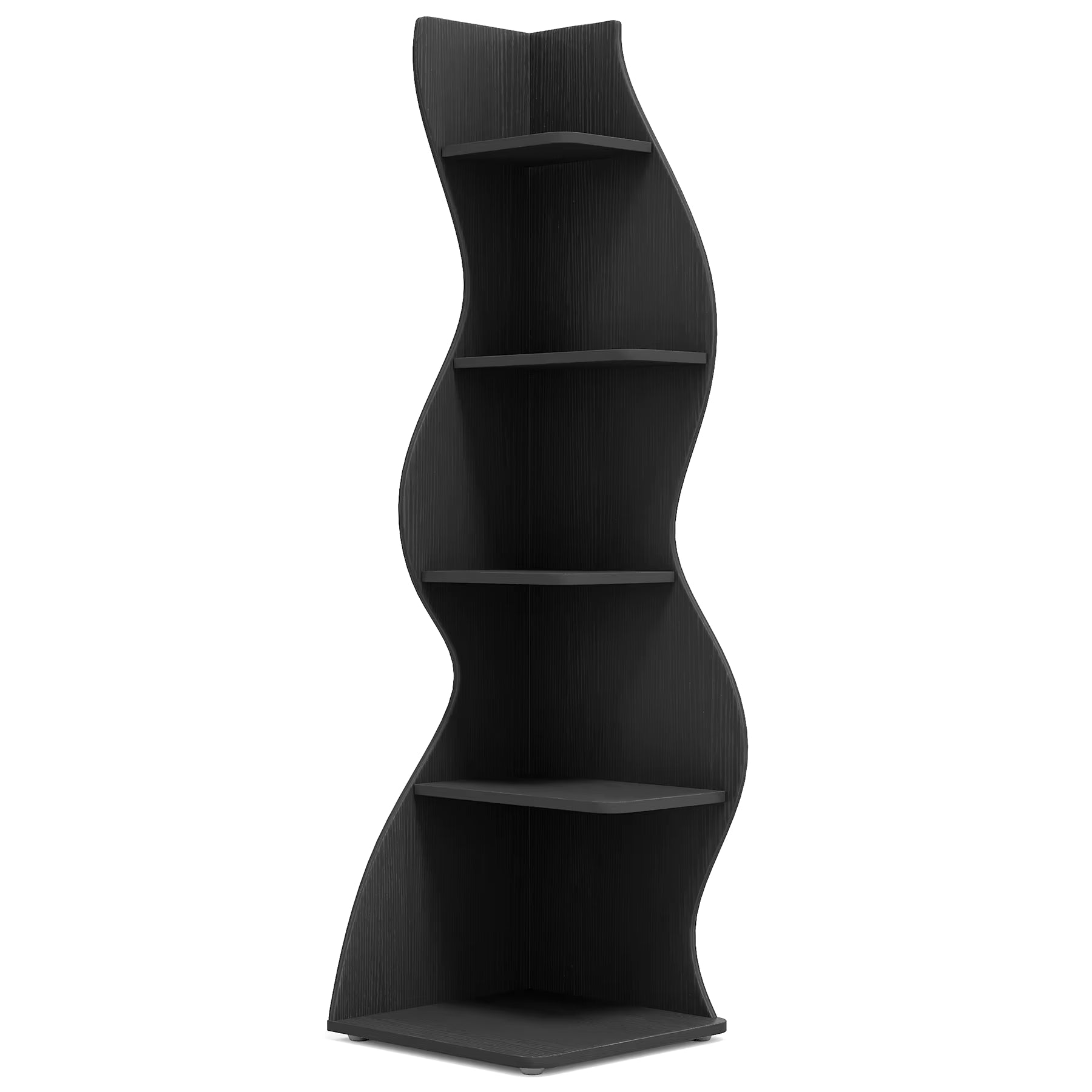Étagère murale d'angle moderne en bois, 5 niveaux