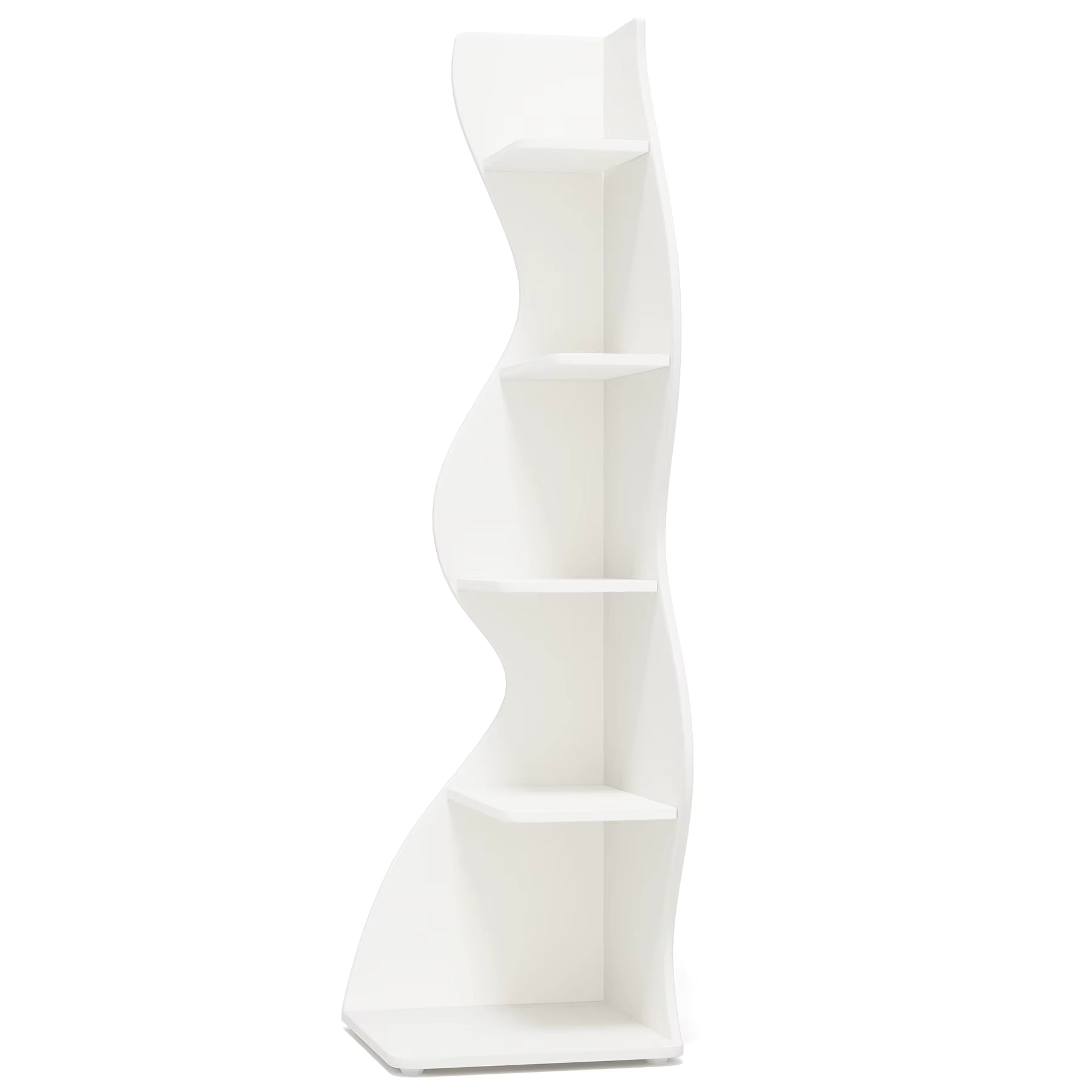 Étagère murale d'angle moderne en bois, 5 niveaux